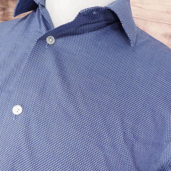 BANANA REPUBLIC NON-IRON STANDARD FIT BLUE BUTTON UP DRESS SHIRT MENS SIZE M - Picture 2 of 6
